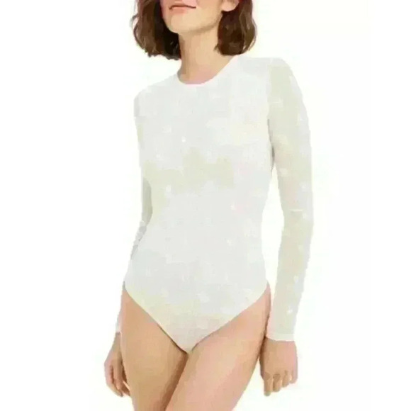 FREE People Make Out Mesh Embroidered Bodysuit S - Picture 1 of 6